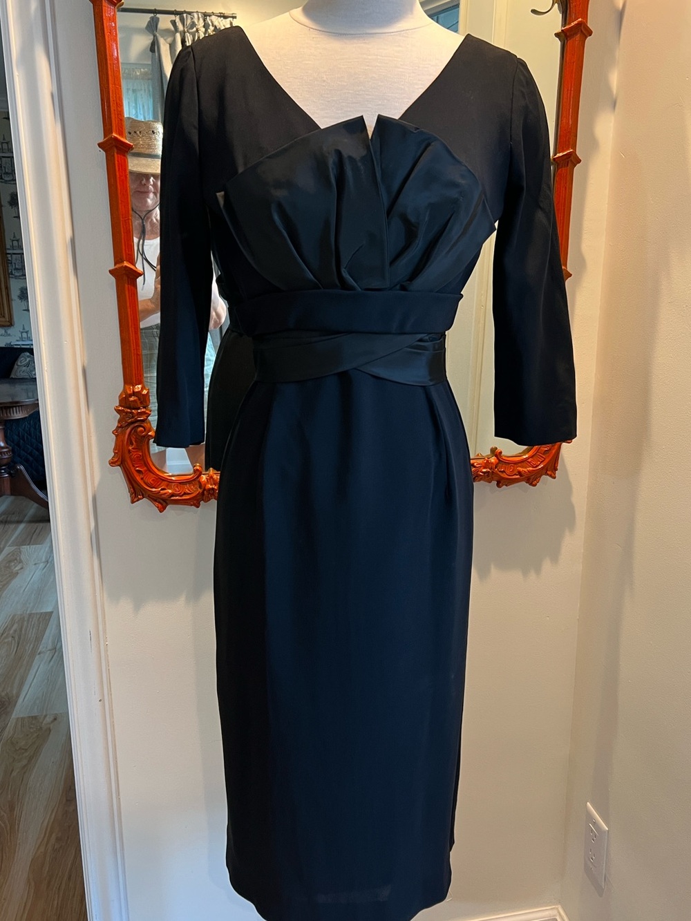 Vintage Designer Milton Lippman Black Crepe Cocktail Dress